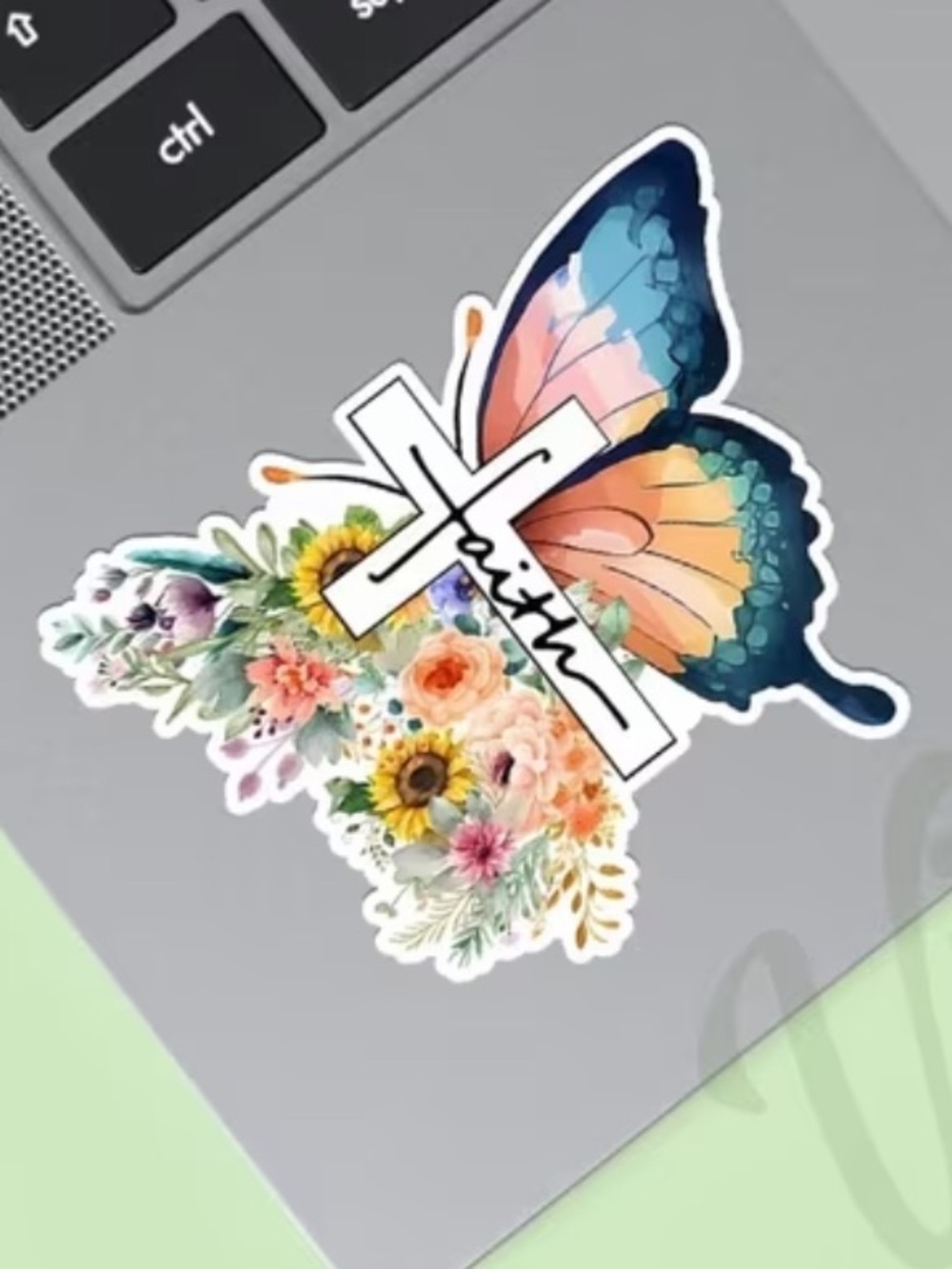 Inspirational Quote Bible Verse Floral Butterfly Vinyl Decals
